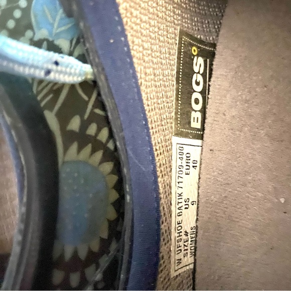 Bogs Batik Urban Farmer Slides Clogs Women’s Size 9 Blue Leaf Waterproof - Picture 9 of 9